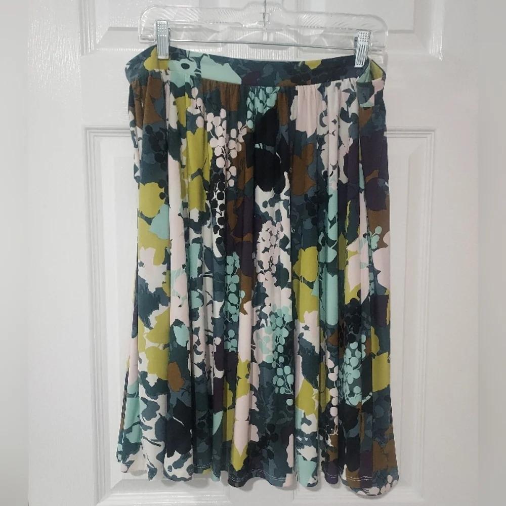 Grace Elements Multicolored Floral Midi Skater Skirt in Size XL